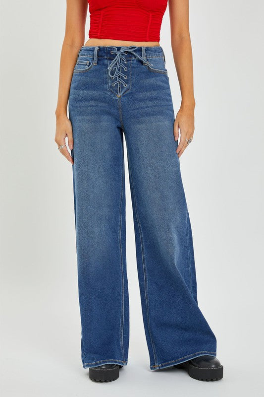 CAMILA Wide Jeans-DARK DENIM