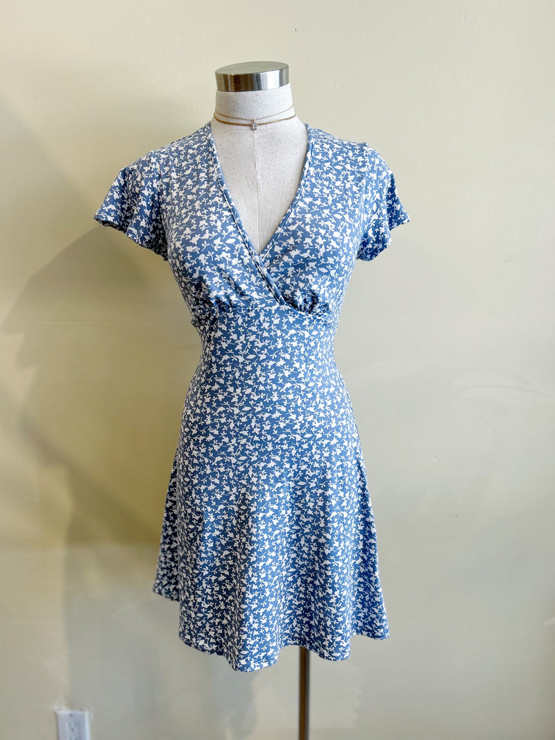 AMARI Dress-BLUE FLORAL