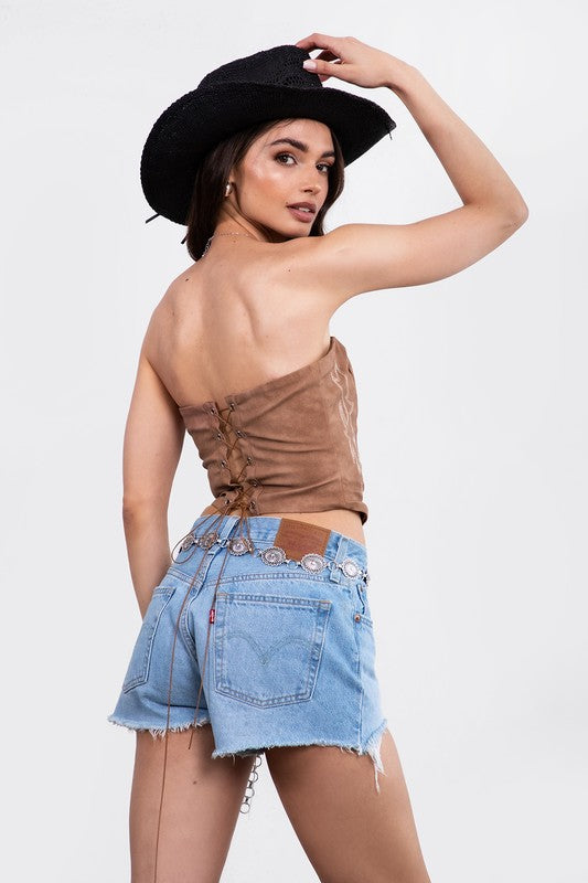 JENNA Crop Top-LIGHT BROWN