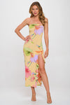 HEIDI Midi Dress-YELLOW TROPIC