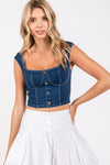 NARA Crop Top-DENIM