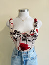 KRISTA Crop Top-CREAM ROSES