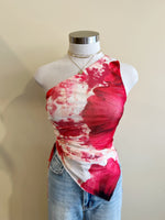 PRISCILLA Crop Top-RED FLORAL