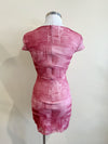 STACIE Dress-PINK NEWSPRINT