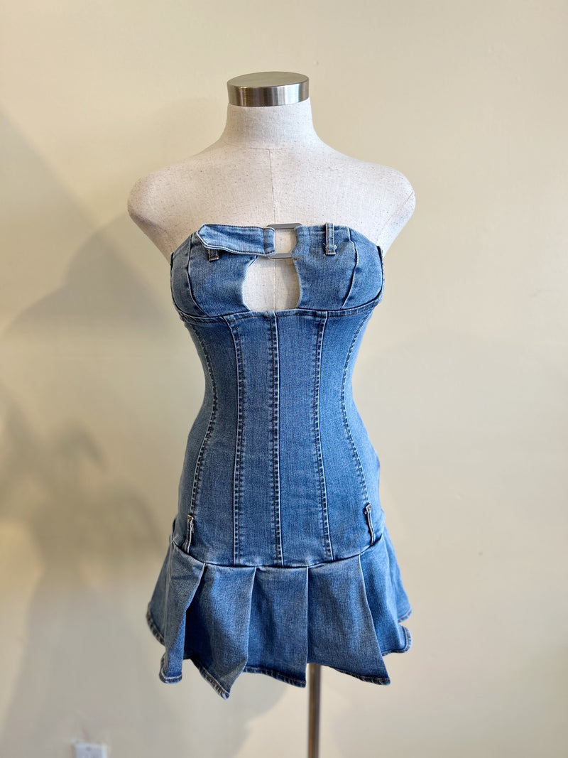 TARA Dress-MEDIUM DENIM