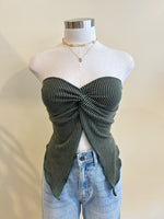 CARLY Crop Top-DARK GREEN