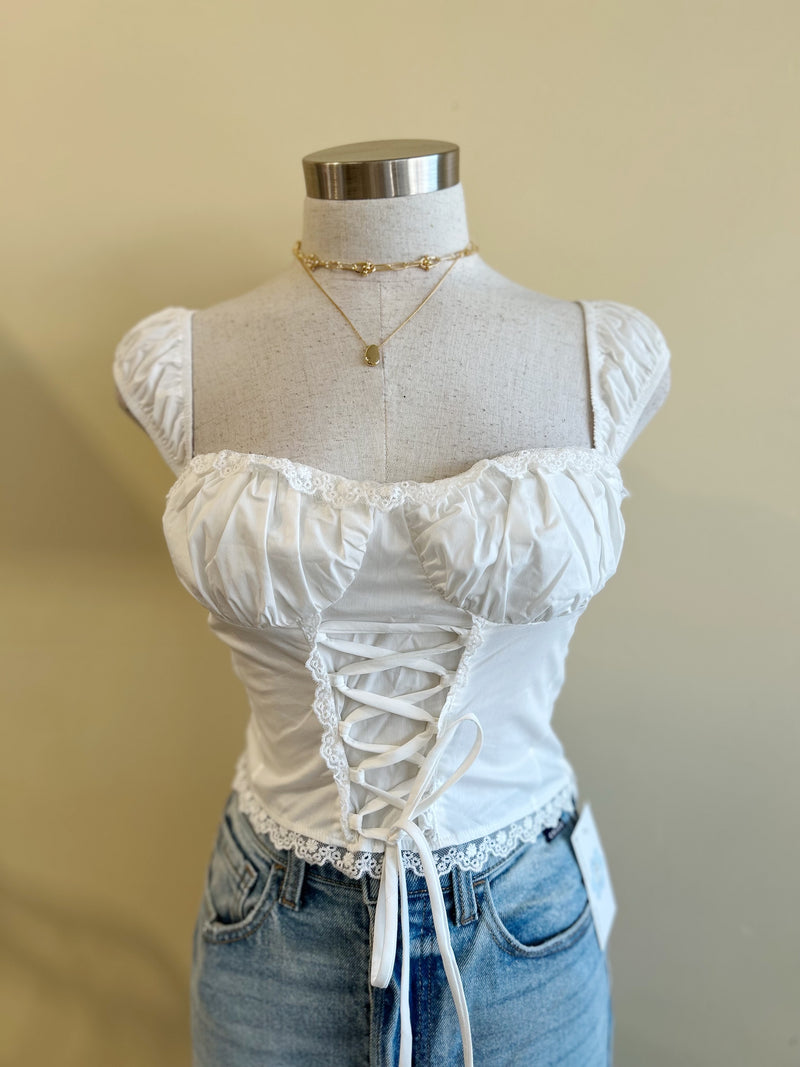 DANIELLA Crop Top-WHITE