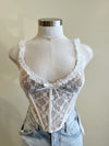 JASMINE Crop Top-WHITE LACE