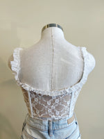 JASMINE Crop Top-WHITE LACE