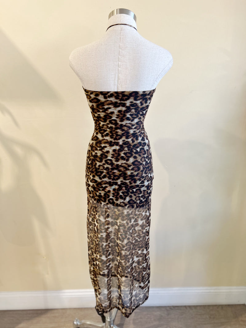 DEMI Midi Dress-LEOPARD