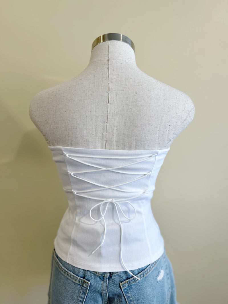 JOCELYN Crop Top-WHITE