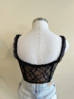 JASMINE Crop Top-BLACK LACE