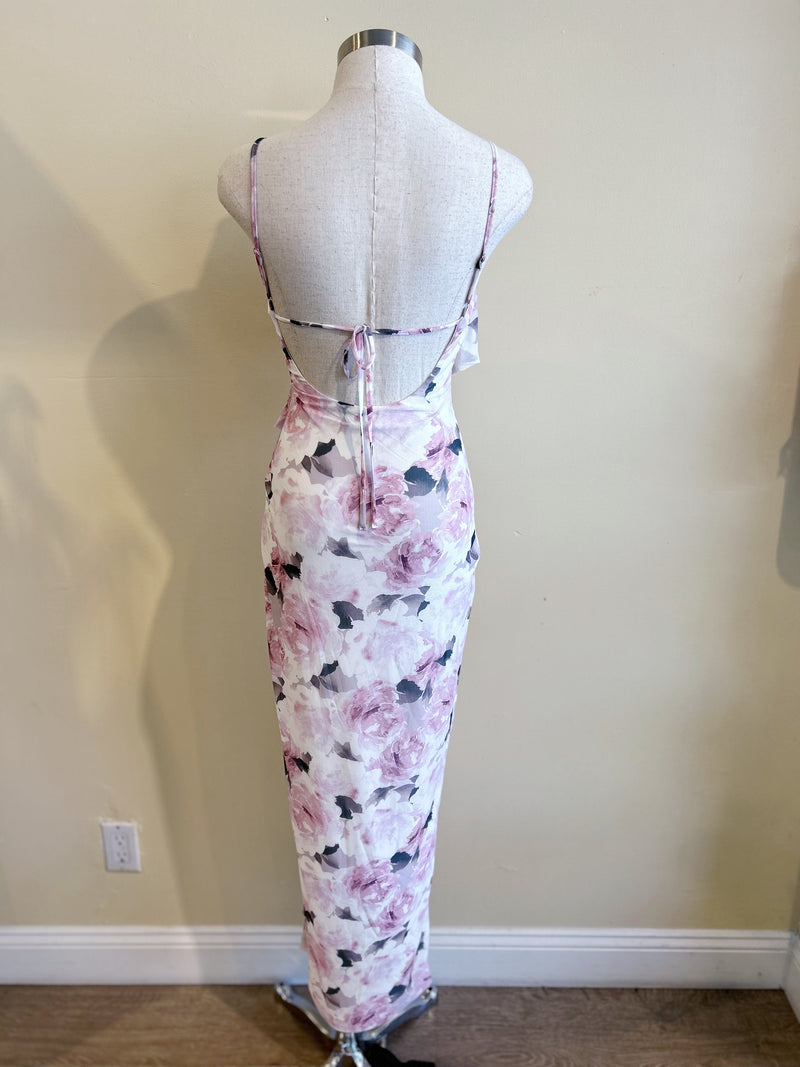 YVONNE Maxi Dress-PINK FLORAL